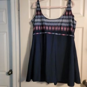 Danify swim dress with attached shorts.  Size 60 (26).  Navy blue.